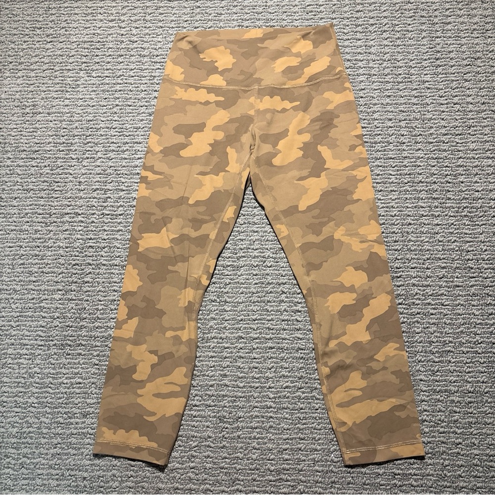 Lululemon Align High-Rise Pants 24" Heritage 365 Camo Beige Sz 8 Leggings